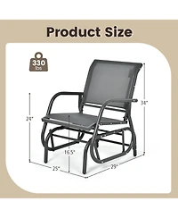 Gymax 2PCS Patio Swing Glider Chair Single Rocking Chair Yard Outdoory