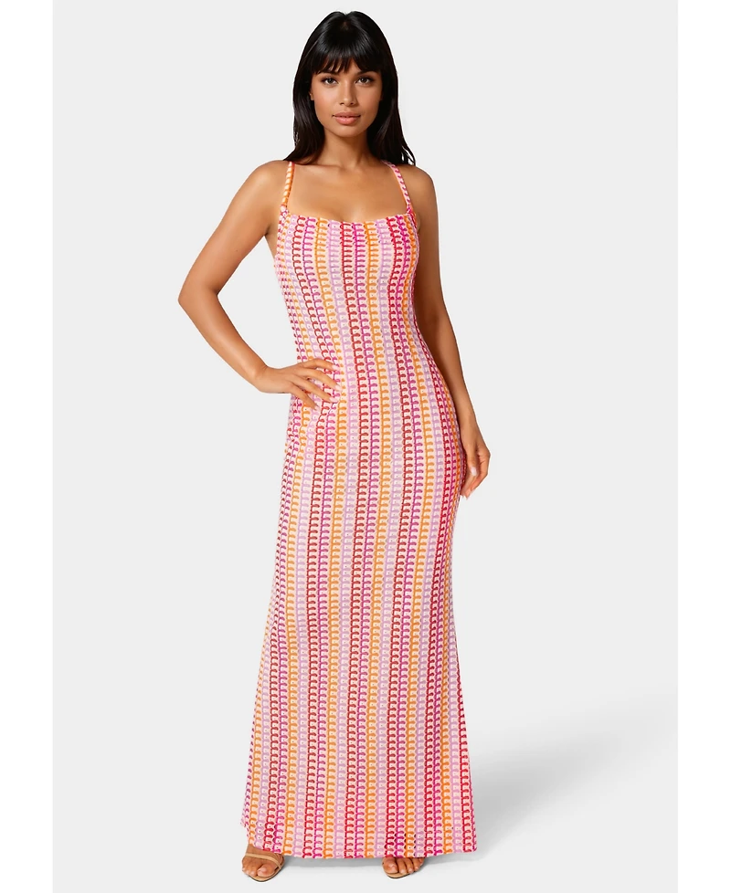 Bebe Women's Printed Bodycon Maxi Dress