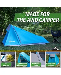 Wakeman Outdoors Single Person Tent Ultralight 1 Person Camping Tent with Rainfly and Carrying Bag Lightweight Outdoor Bivy Bag Shelter