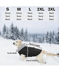 Aronkl Reflective Waterproof Dog Jacket with Fur Collar & Adjustable Buckle for Cold Weather