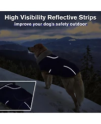 Aronkl Reflective Waterproof Dog Jacket with Fur Collar & Adjustable Buckle for Cold Weather
