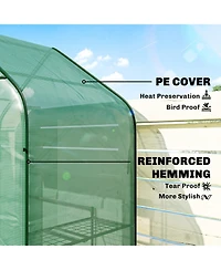 Outsunny house for Outdoors, 6 Shelves with Pe Cover,