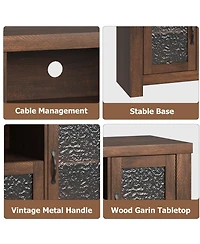 gaomon 55.2'' Modern Sideboard Buffet Cabinet with Acrylic Door Storage Cabinet, Farmhouse Coffee Bar Cabinet with Shelves