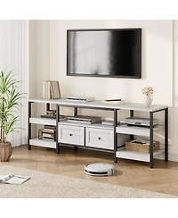 gaomon Industrial Media Console,Rustic Entertainment Center,Metal Frame Tv Stand with Storage DrawerFarmhouse Modern Tv Cabinet