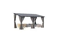 Aecojoy Wall Gazebo with Curtains and Mosquito Netting