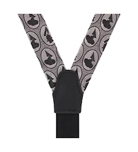 Trafalgar Men's Silhouette Cameo Novelty Silk Formal End Suspenders