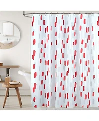 Rt Designers Collection 90 Gsm Printed Peva Glit Brush Stroke 13 Piece Shower Curtain Set 70" x 72"