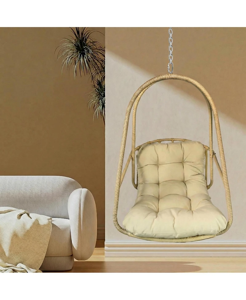 Clihome Wicker Rattan Swing Egg Chair without Stand