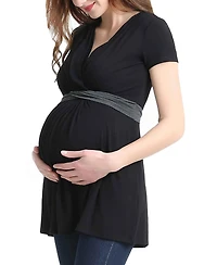 kimi + kai Maternity Nursing Colorblock Tunic Top