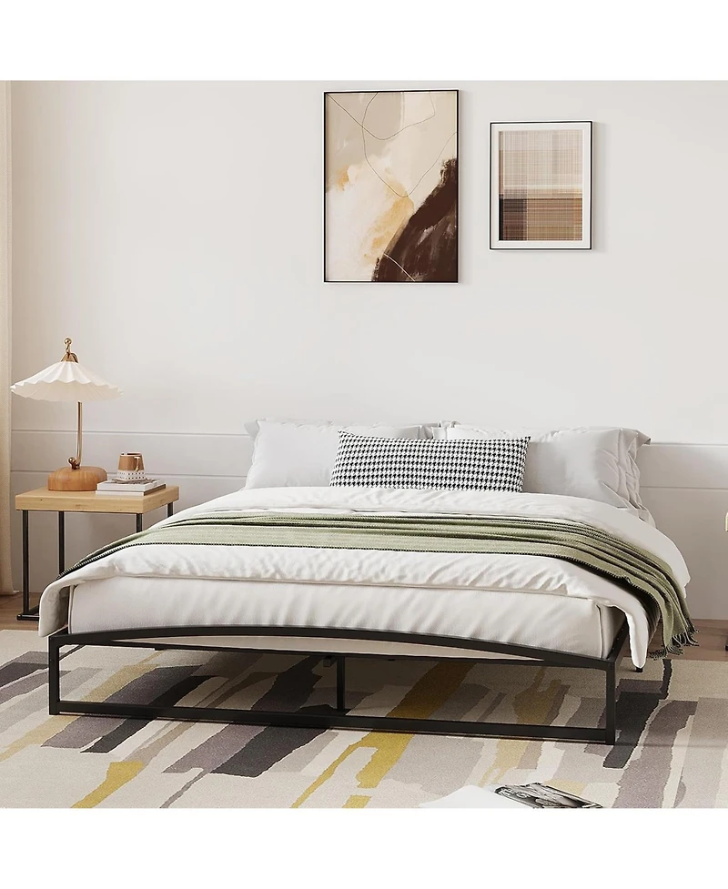 gaomon Metal Bed Frame,Platform Frame with Arch Design,10" Heavy Duty Strong Support Slats,Sturdy Mattress Foundation,Easy Assembly
