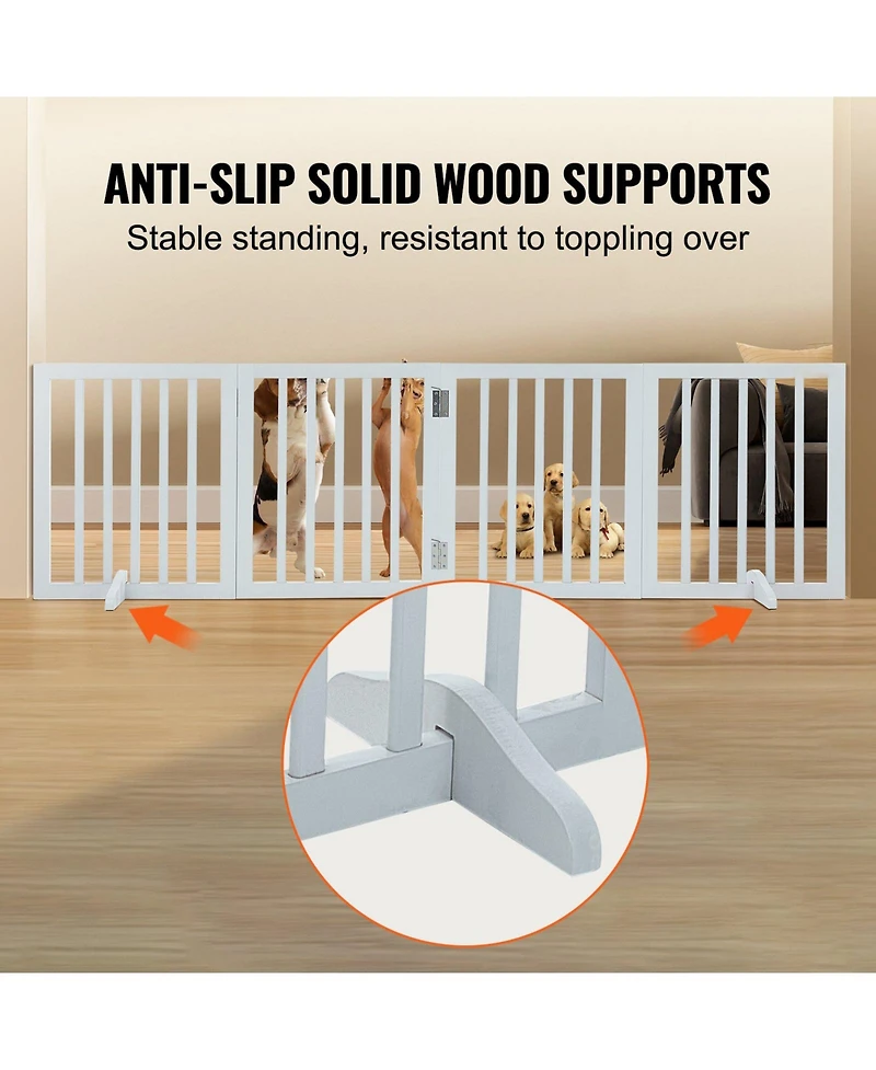 Cozito 24" x 80" Freestanding 4-Panel Foldable Dog Gate for Doorways and Hallways