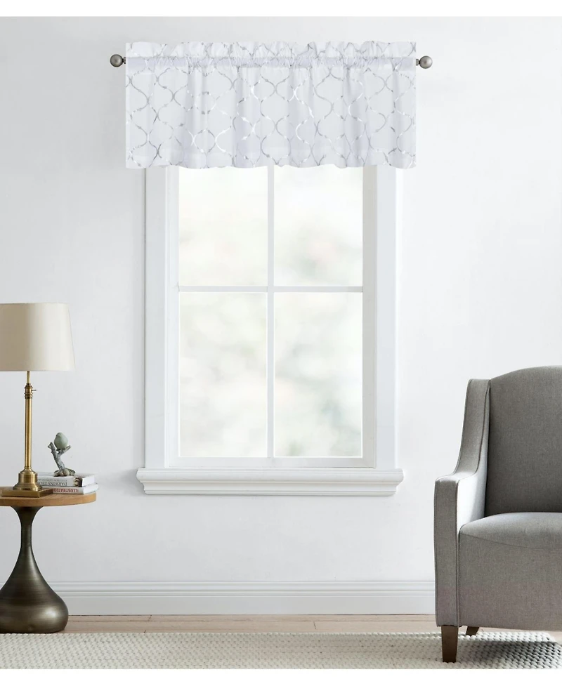 Kate Auroras Trellis Lattice Rod Pocket Valance - 56 in. W x 18 L