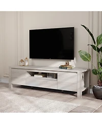 gaomon Tv Stand with Cabinet Doors, Entertainment Center with Adjustable Shelves