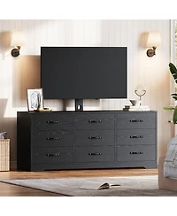 gaomon Modern Tv Stand with Mount, 55 Inch Entertainment Center with 9 Drawers, Adjustable Height Media Console for TVs 85 Inch