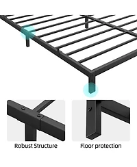 gaomon 8 Inch Black Queen Low Profile Metal Bed Frame-Sturdy Mattress Foundation-Easy Assembly-Noise Free