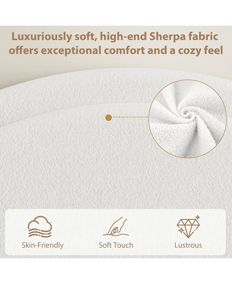 gaomon Size Bed Frame with Storage Drawers, Upholstered Boucle Platform Bed with Round Headboard, Heavy Duty & Noise Free, No Box Spring Needed