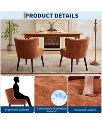 gaomon Modern Upholstered Accent Chair with Curved Back and Wood Legs