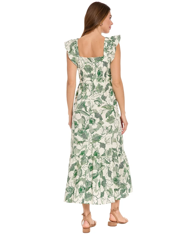 London Times Petite Square Neck Maxi Dress
