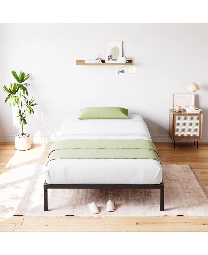 gaomon Sturdy Metal Platform Bed Frame – Twin Size, 8 Inch, Heavy Duty Steel Slat, Noise-Free, Slip-Resistant, Underbed Storage, Easy Assembly