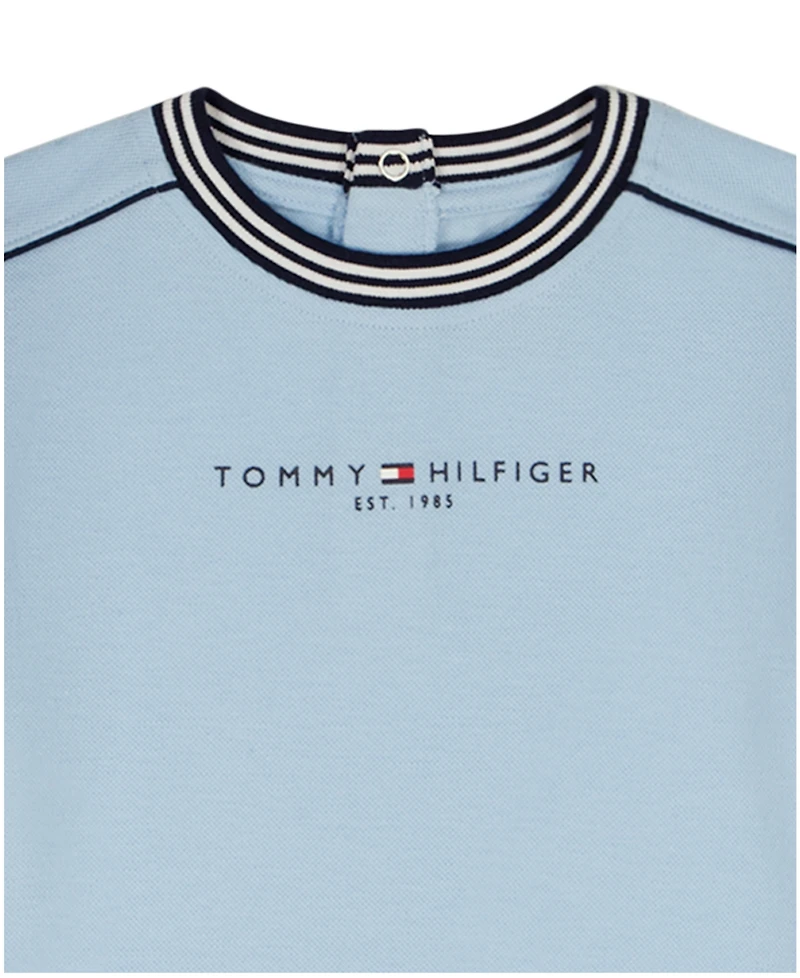 Tommy Hilfiger Baby Boys' Pique Knit Shorts Romper