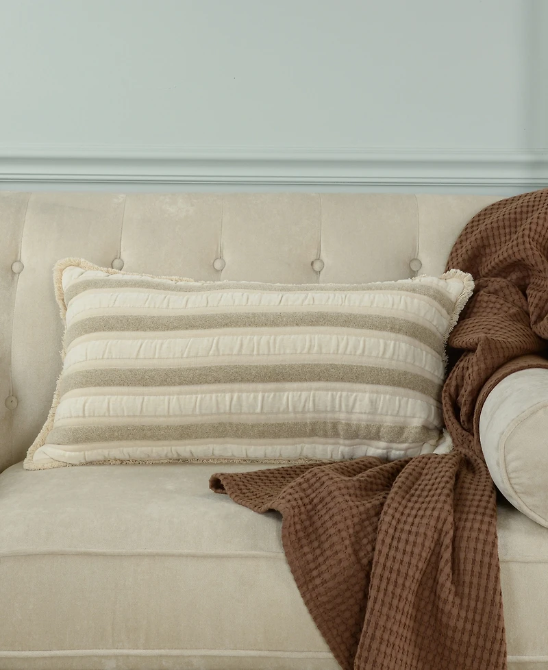 Rizzy Home Fannie Cotton Decorative Pillow, 14" x 26"