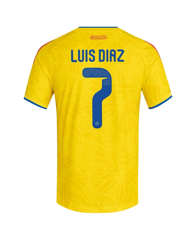 Adidas Men's Luis Diaz Yellow Colombia National Team 2026 Home Authentic Jersey
