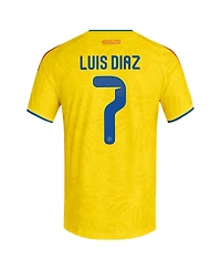 Adidas Men's Luis Diaz Yellow Colombia National Team 2026 Home Authentic Jersey