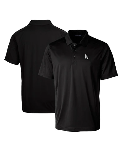 Cutter & Buck Men's Black Los Angeles Dodgers Prospect Textured Stretch Polo Shirt