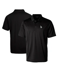 Cutter & Buck Men's Black Los Angeles Dodgers Prospect Textured Stretch Polo Shirt