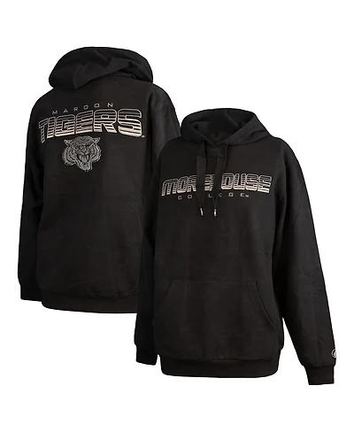 Fisll Men's Black Morehouse Maroon Tigers Puff Print Sliced Pullover Hoodie