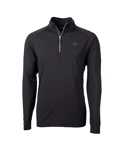 Cutter & Buck Men's Black Carolina Panthers Adapt Eco Knit Quarter-Zip Pullover Jacket
