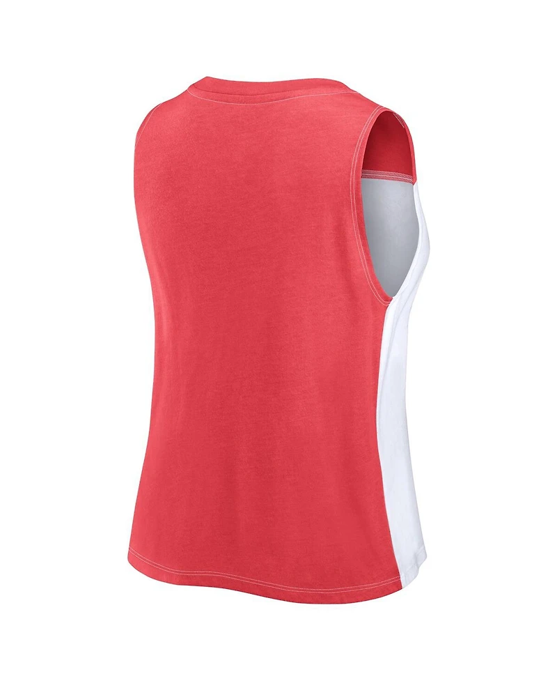 Fanatics Women's Scarlet/White San Francisco 49ers Script Color Block Tank Top