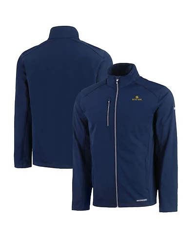 Cutter & Buck Men's Navy Notre Dame Fighting Irish Evoke Eco Softshell Full-Zip Jacket