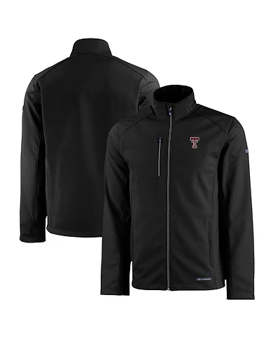 Cutter & Buck Men's Black Texas Tech Red Raiders Evoke Eco Softshell Full-Zip Jacket