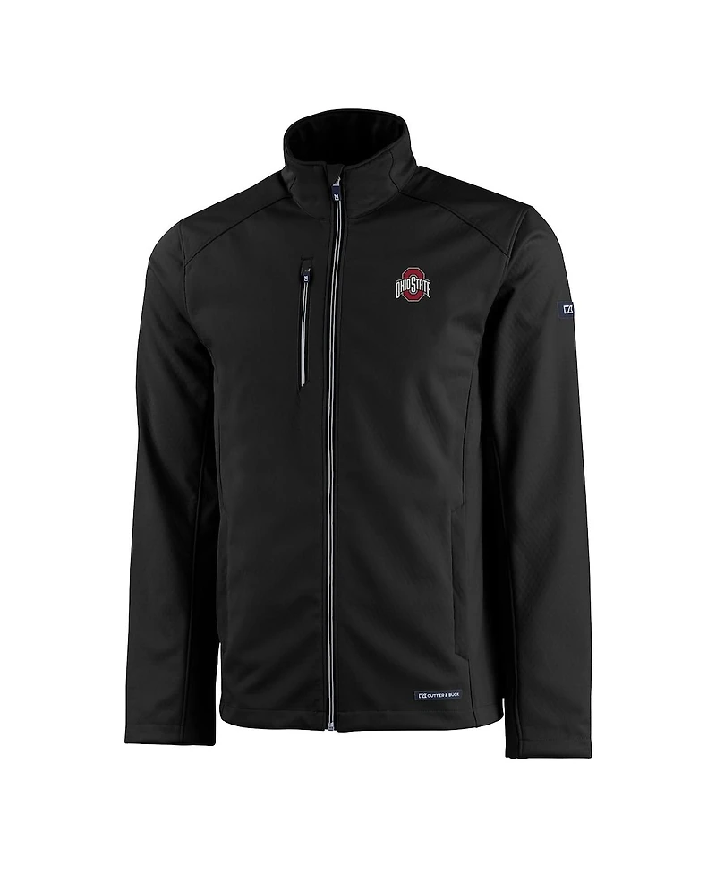 Cutter & Buck Men's Black Ohio State Buckeyes Evoke Eco Softshell Full-Zip Jacket