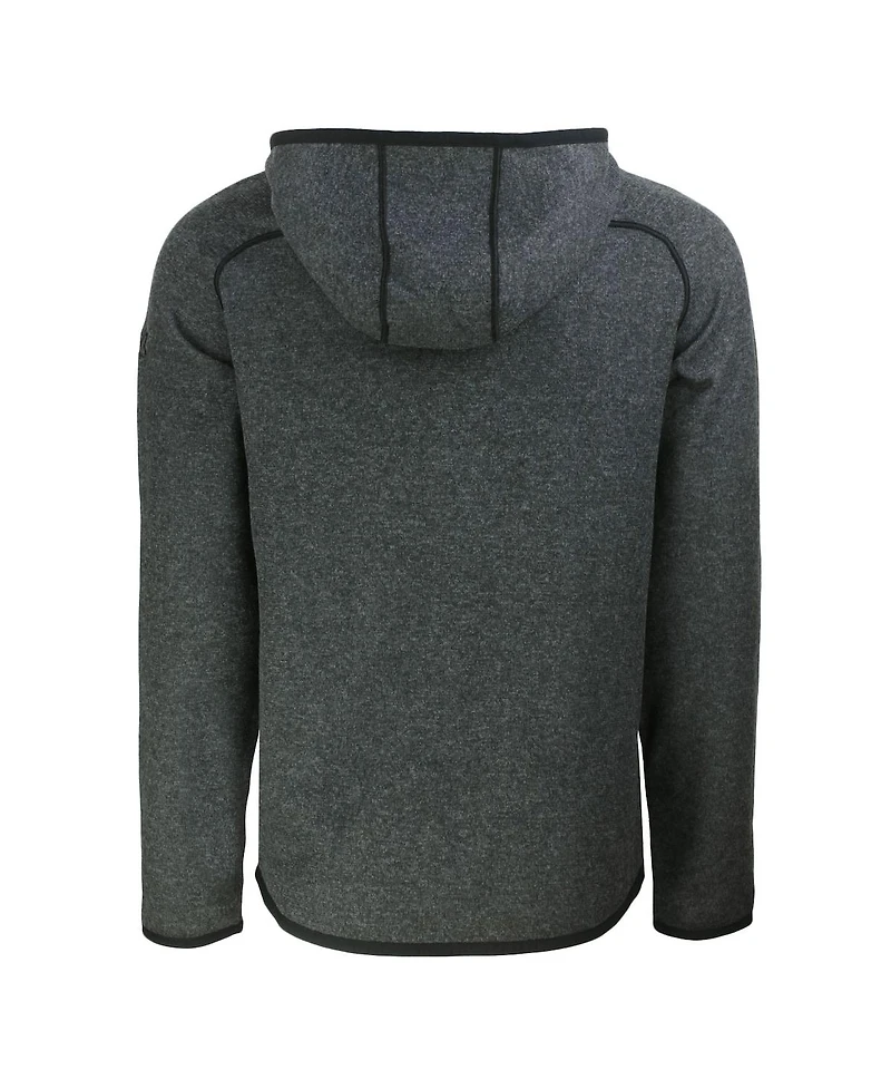 Cutter & Buck Men's Heather Charcoal San Francisco 49ers Throwback Mainsail Sweater-Knit Full-Zip Hoodie