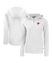 Cutter & Buck Women's White Buffalo Bills Throwback Daybreak Eco Half-Zip Hoodie
