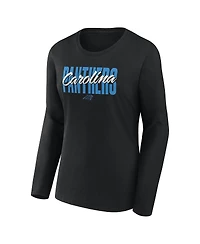 Logo Athletic Women's Black Carolina Panthers Grip Long Sleeve T-Shirt