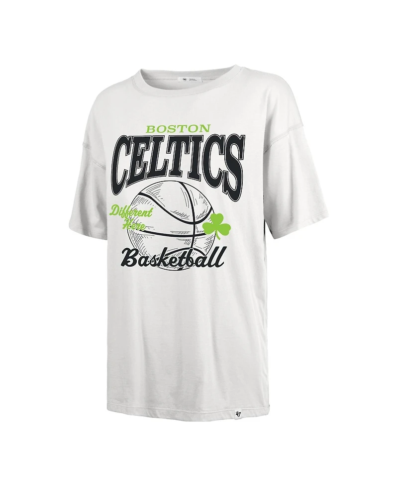 47 Brand Women's White Boston Celtics City Edition Down Court Sadie T-Shirt