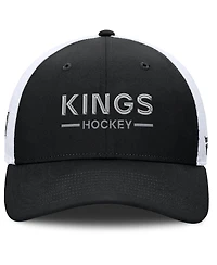 Fanatics Men's Black/White Los Angeles Kings Authentic Pro Rink Lockup Adjustable Trucker Hat