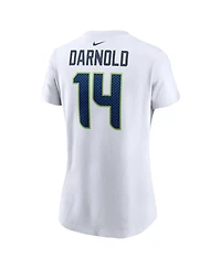 Nike Women's Sam Darnold White Seattle Seahawks Player Name & Number T-Shirt