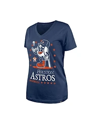 New Era Women's Navy Houston Astros Little Miss 2 V-Neck T-Shirt