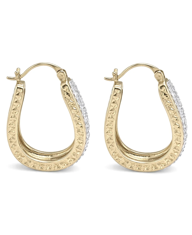 And Now This Clear Crystal Diamond Cut Hoop Earrings
