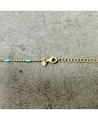 The Lovery Blue Enamel Nugget Bead Necklace 14K Gold-Plated Sterling Silver