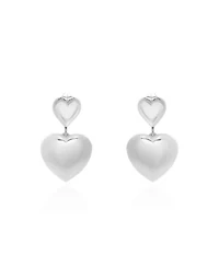 The Lovery Double Heart Drop Earrings Sterling Silver
