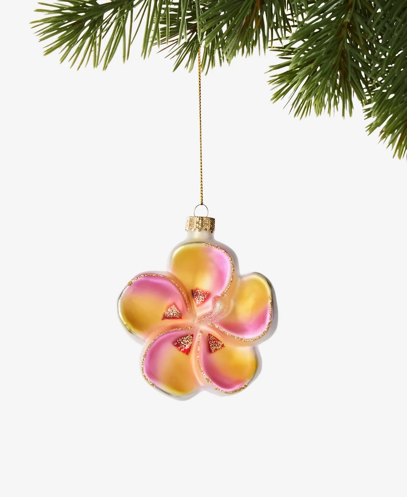 Holiday Lane Hawaii Pink & Gold Flower Ornament, Exclusively at Macy's