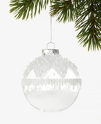 Holiday Lane Iced Delight Silver Ball Ornament, Macy's Exclusive