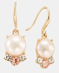 Charter Club Crystal & Imitation Pearl Drop Earrings, Macy's Exclusive