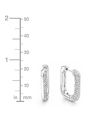And Now This Clear Crystal Rectangular Shaped Hoop Earrings