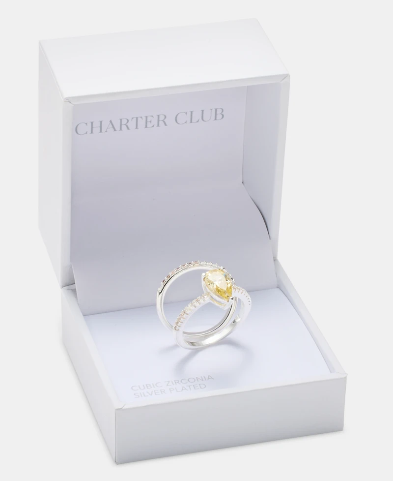 Charter Club Yellow Crystal Ring, Macy's Exclusive